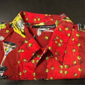 Moschino Red Cocktail Print Men's Shirt